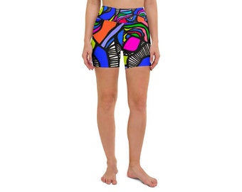 Multicolor Swirl Capri Shorts