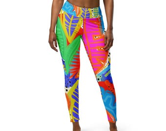 Colorful Leggings Stretchy Leggings Vibrant Leggings Abstract Tights Gym Birthday Gift