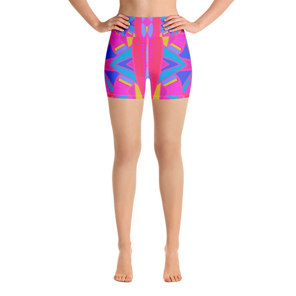 mesh trim biker shorts