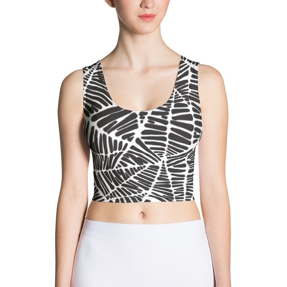 Black and White Zebra Geometric Crop Top -  Canada