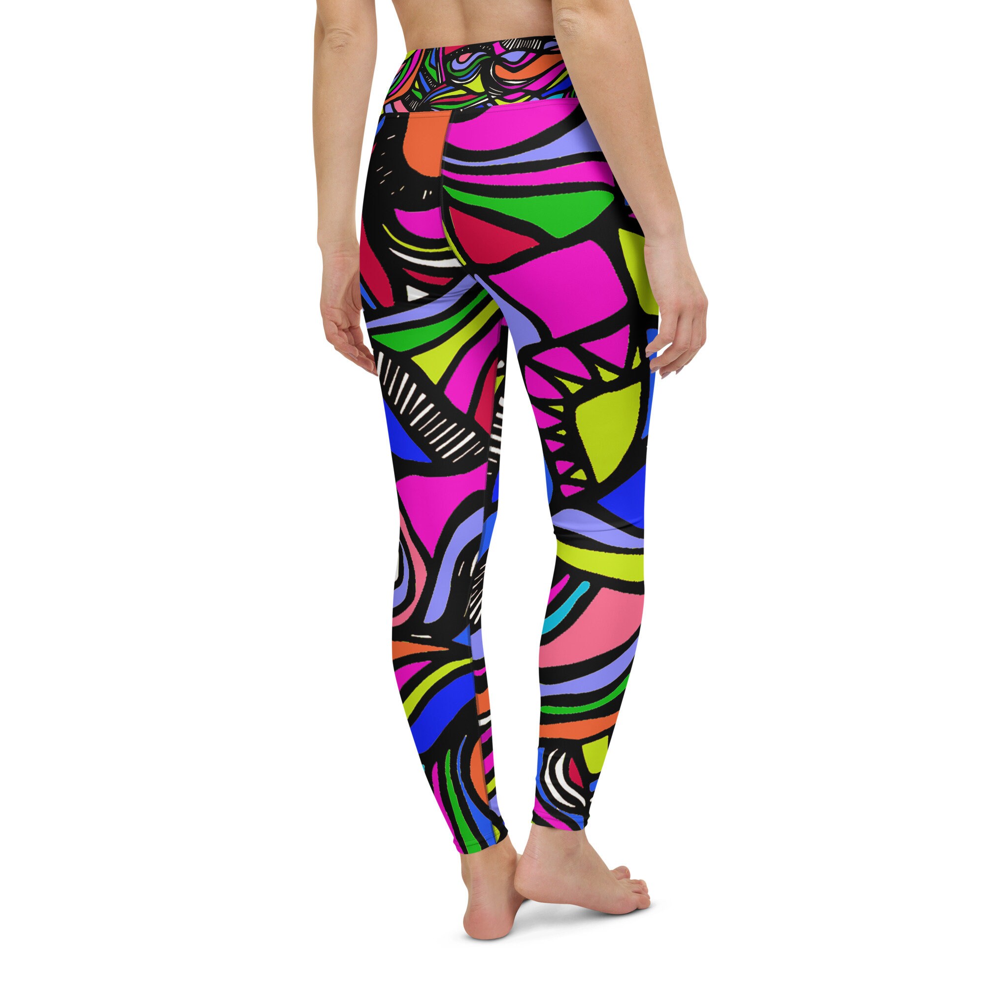 Multicolor Swirl Pattern African Print High Waist Leggings 