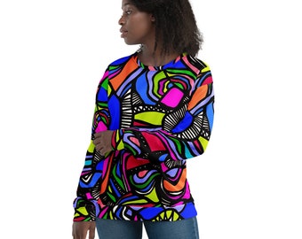Multicolor Pattern Unisex Sweatshirt