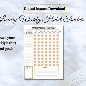 Luxury Weekly Habit Tracker - Etsy