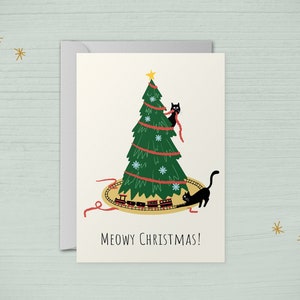 Carte de voeux vierge de Noël miaou