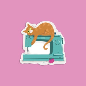 Sewing with Cats Sticker
