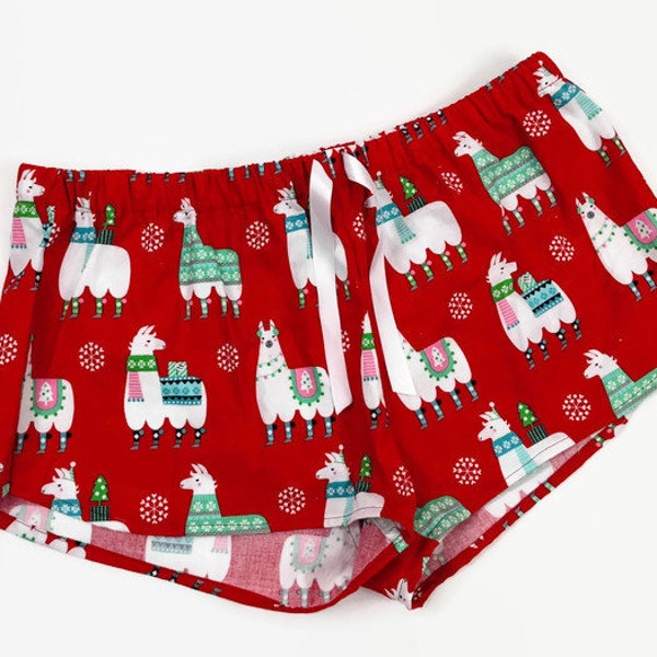 Christmas llama shorts