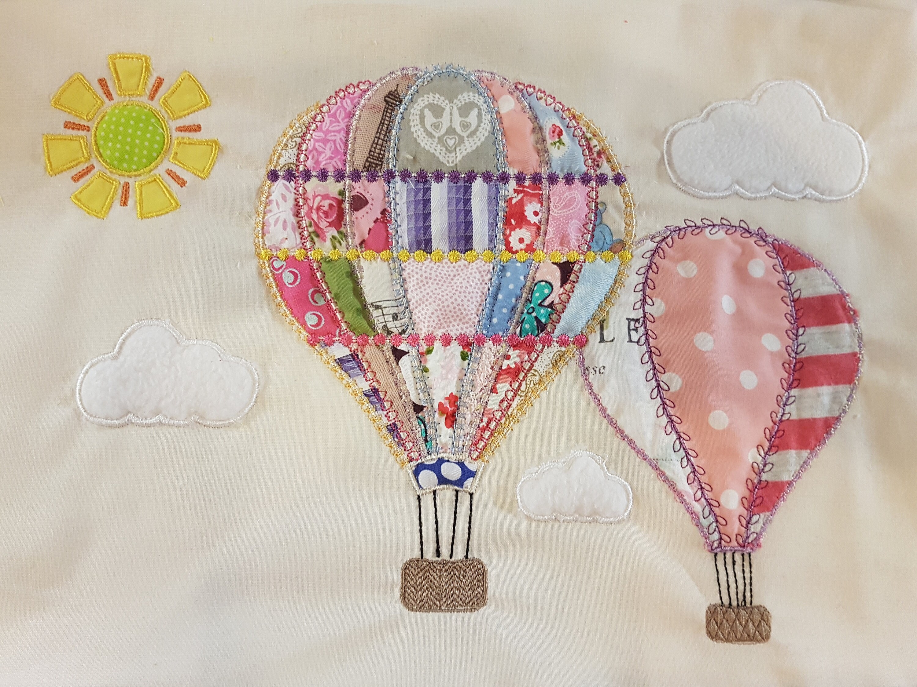 Hot Air Balloon applique machine embroidery design Balloon ...