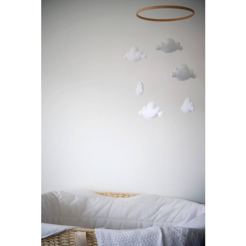Cloud Mobile Baby Mobile Nursery Mobile Felt Mobile Cot Etsy