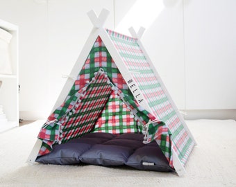 Dog teepee bed. Personalize dog gift. Custom dog tent. Dog Gift. Small/Medium/Large/XL Size. Scandi Boho Style.