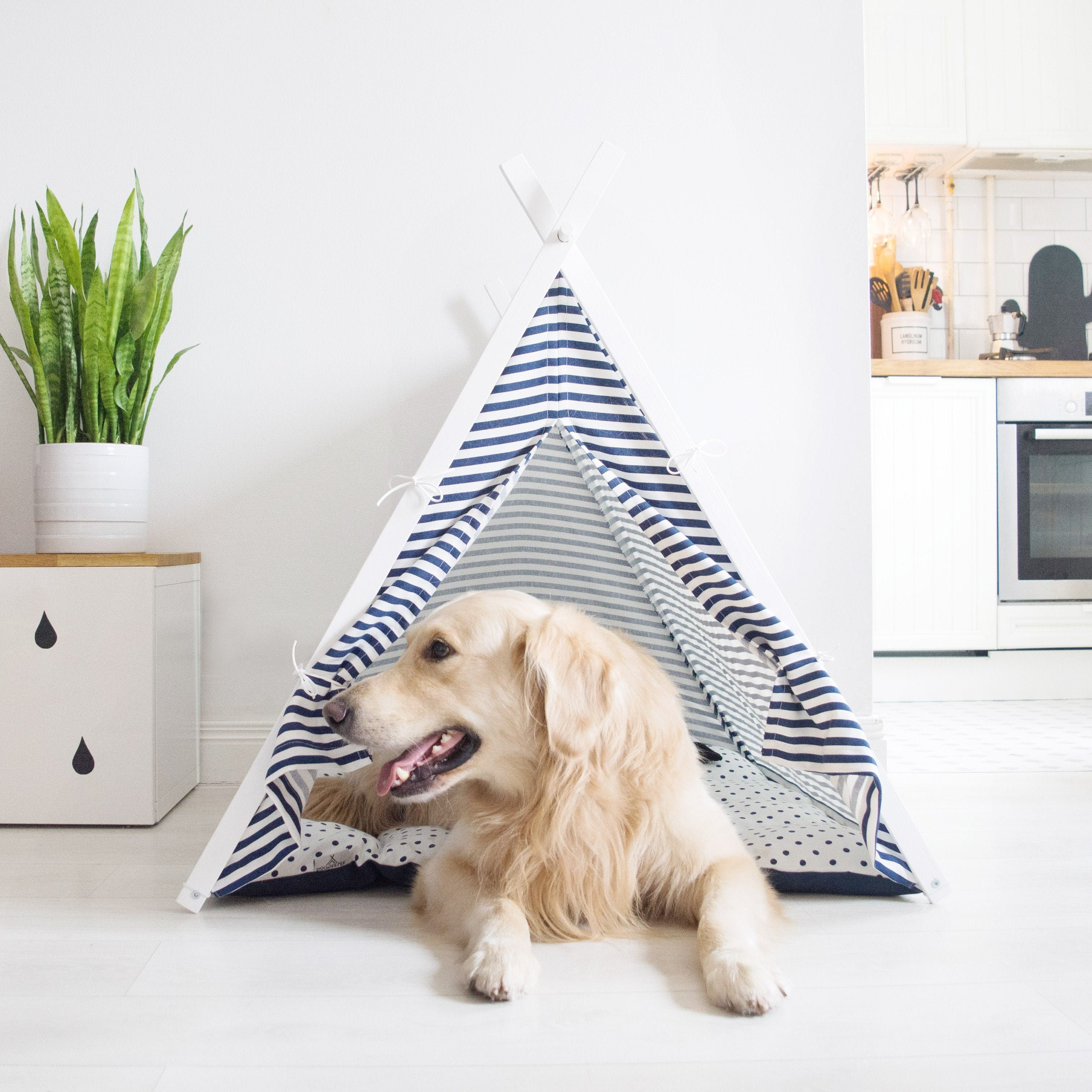 Nautical dog teepee. Personalized dog bed. Custom dog cat Etsy