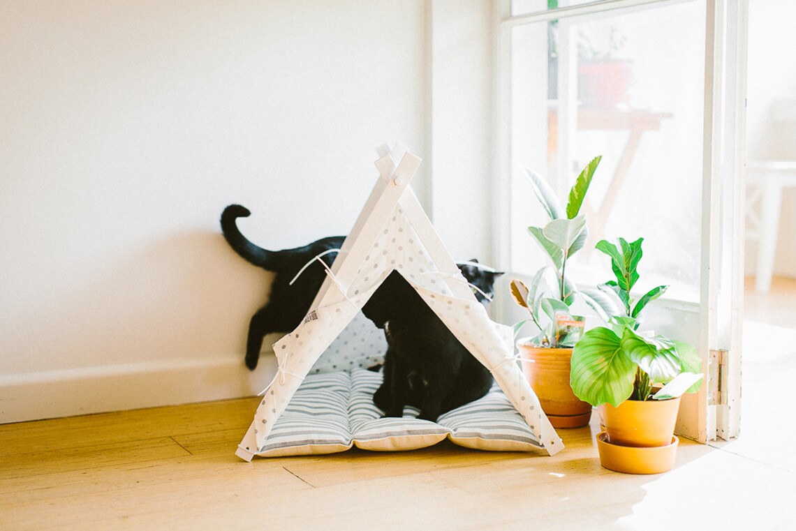 Cat Teepee Bed. Personalized Gift for Dogs and Cats. White and Etsy