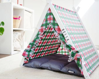 Dog Teepee Bed. Personalized Pet Gift. Custom Cat Furniture.