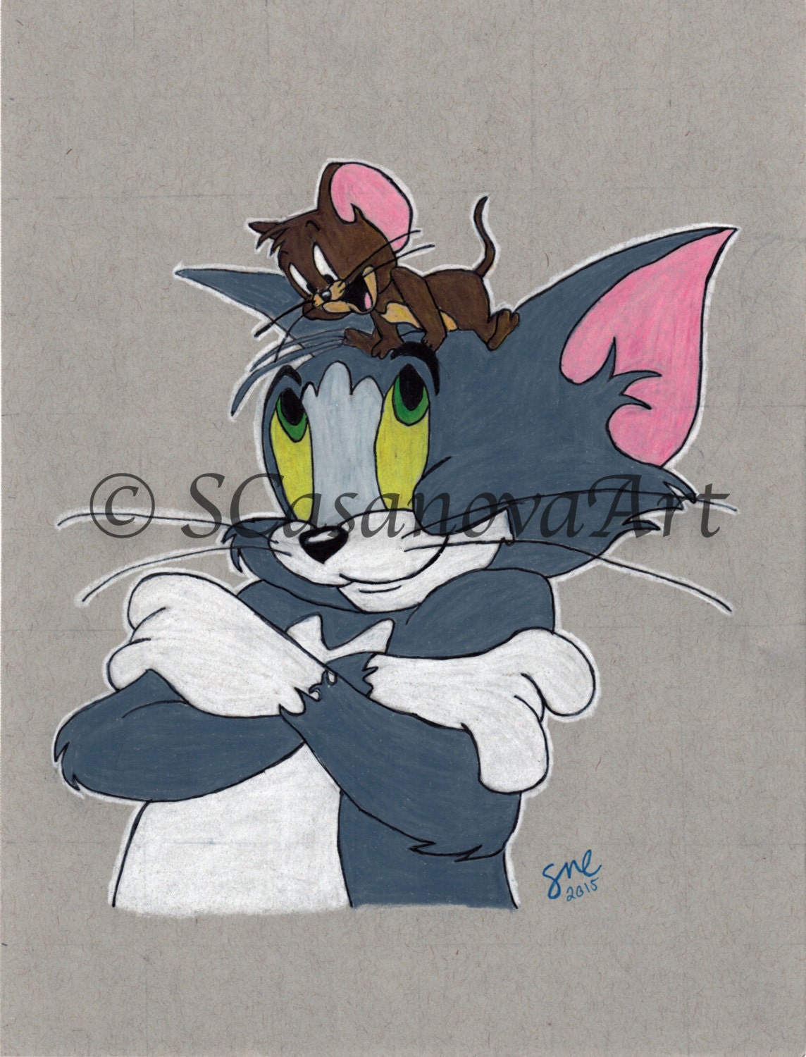Tom and Jerry Cartoon Drawing Art Print - Etsy