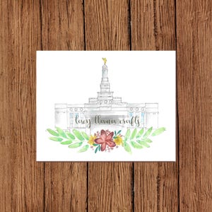 Kona Hawaii Temple Watercolor Print
