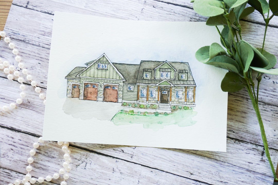 Custom Watercolor House / House Portrait / House Watercolor / Custom ...