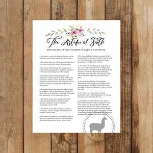 The Articles of Faith/ Church of Jesus Christ of Latter Days Saints/ LDS/ Mormon / Articles of Faith / Document  / Religious Art