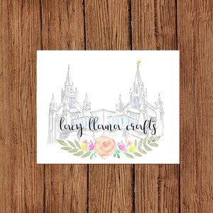 San Diego, CA Temple Watercolor Print / temple watercolor / temple art / lds temple/ lacy llama crafts