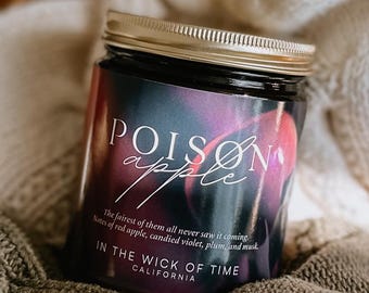 Poison Apple Fall Candle - Macintosh Apple Scented Soy Bookish Decor