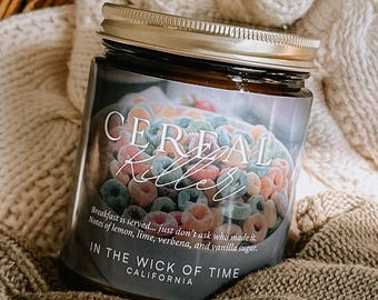 Cereal Killer Candle - Nostalgic Fruity Cereal & Vanilla Sugar Sweet Citrus Gift