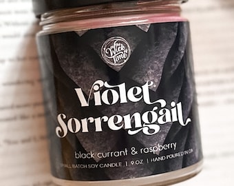Violet Sorrengail, Bookish Candle, Fantasy Candle, Scented Soy 9 ounce