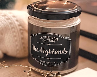 Vela de soja Highlands - Aroma a brezo escocés y sal marina - Regalo inspirado en Outlander - Decoración literaria de Lallybroch