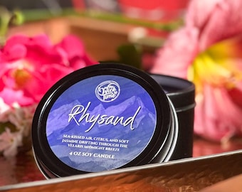 Rhysand Candle, Licensed ACOTAR Candle, Night Court Scent, Citrus Sea Jasmine, Book Boyfriend Gift, Sarah J Maas, Gift for Book Lovers, 4 oz