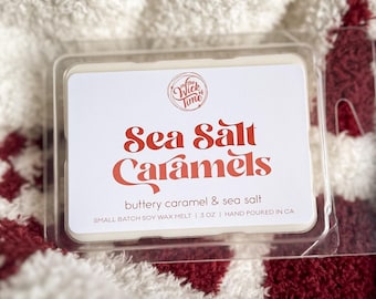 Sea Salt Caramels Wax Melt - Rich Buttery Caramel & Sweet Vanilla Cream Soy Tarts