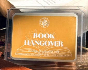 Pastillas de cera aromáticas con aroma a mango tropical y leche de coco - Regalo ideal para lectores - Decoración veraniega para el rincón de lectura - Cera de soja vertida a mano