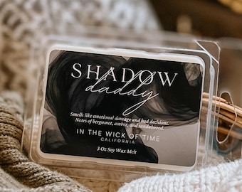 Aro de cera Shadow Daddy / Aro de cera Bookish / Romance oscuro / Regalo romántico para amantes de los libros / Aro de cera de soja masculino