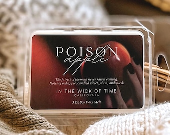 Poison Apple Soy Wax Melt - Crisp Red Apple Fall Scented Tarts for Cozy Autumn Home Decor