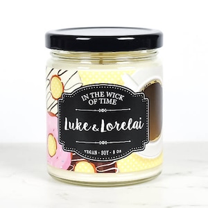 Luke & Lorelai | Coffee Donut Scented Vegan Soy Candle |