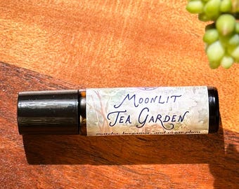 Moonlit Tea Garden Perfume Oil, Whimsical Scent, Matcha Bergamot Fragrance, Clean Cozy Fantasy Perfume, Cottagecore Gift, Bookish Scent