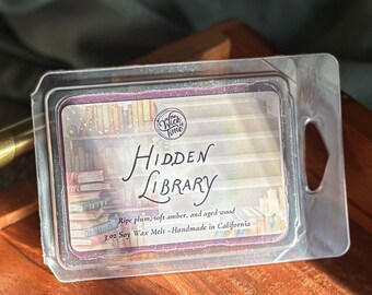 Hidden Library Wax Melt - Bookish Scents for Bookshelf Decor, Unique Gift for Readers & Book Lovers