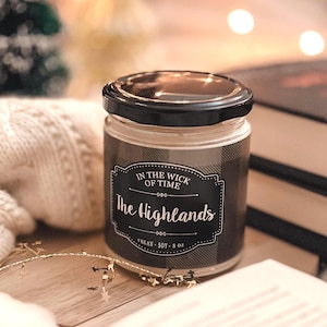 The Highlands Soy Candle - Scented Bookish Decor for Bookshelf, Inspired by Outlander