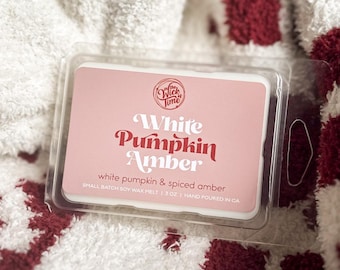 White Pumpkin Amber Wax Melt - Spicy Cinnamon & Warm Pumpkin Sandalwood Autumn Soy Tarts