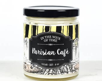 Parisian Café | Scented Soy Candle | Coffee Candle, Paris Candle, Highly Scented, Long Lasting |