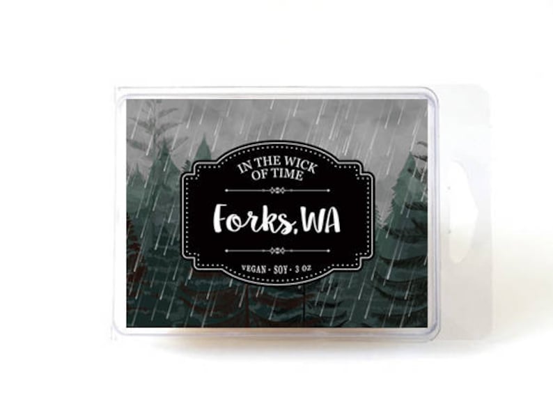 Forks, WA Soy Vegan Wax Tart Melts Vampire Gift, Bella and Edward Gift, Booktok Gift image 1