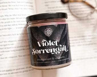 Violet Sorrengail | Scented Vegan Soy Candle | Dragon Gift, Book Lover Gift, YA Young Adult Fiction Gift |