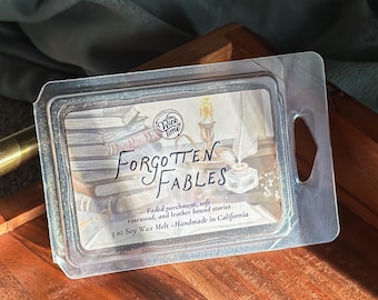 Forgotten Fables Wax Melt - Old Books, Ancient Library Scented Bookish Wax Melt for Bookshelf Decor, Unique Gift for Readers & Book Lovers