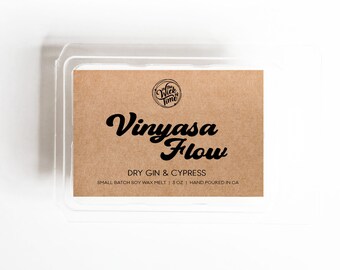 Vinyasa Flow Wax Melt duftendes Vegan Soja, Yoga Liebhaber Geschenk, Geschenk für Yoga Klasse, Lehrer Kerze, Spa Meditation Zeit, Just Breathe Sensequenz