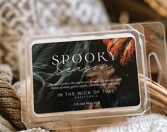 Spooky Season Fall Wax Melts - Crisp Mint and Green Apple Soy Tarts