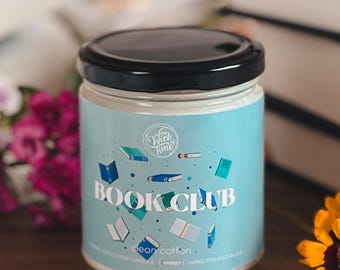 Book Club, Book Lover Candle for Cozy Bookshelf Decor and Literary Gifts