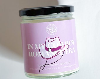 In My Cowboy Romance Era, 9 oz Scented Soy Candle, Bookish Spicy Booktok Gift, Best Friend Book Lover Birthday Gift, Romance Reader, Fun