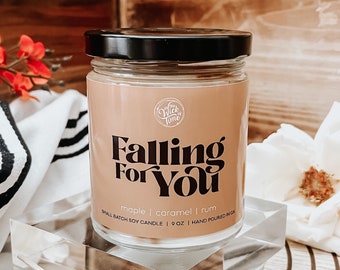 Falling For You | Scented Soy Candle | Autumn Candle, Fall, Caramel Maple Scent |