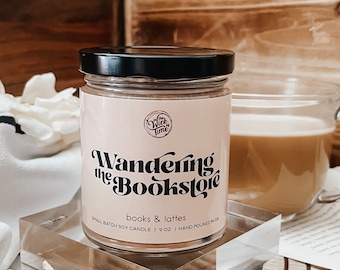 Wandering the Bookstore | Scented Soy Candle | Bookworm Gift, Bookstore |