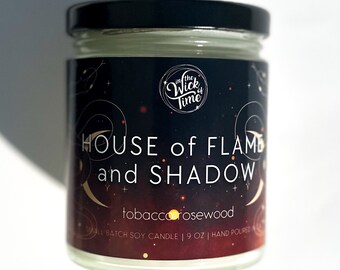 House of Flame and Shadow | Officially Licensed Sarah J Maas Scented Vegan Soy Candle | Fantasy Romance Gift, Fangirl, Crescent City Gift |