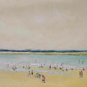 Large Original BEACH Painting Beach Art Oil Painting On Canvas Beach Wall Art Beach Scene People At The Beach Sea Nautical Ocean Painting