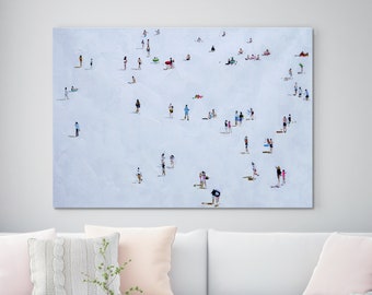 Large Original Art Oil Painting on Canvas Abstract People Beach Scene Artwork Beach Painting White Sand Beach Art Modern Seascape Painting