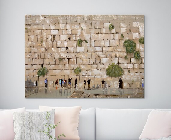 Jerusalem Western Wall Painting Large Original Art Oil Etsy
