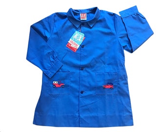 French Vintage 1960's Blue School Blouse /  5-6 Years